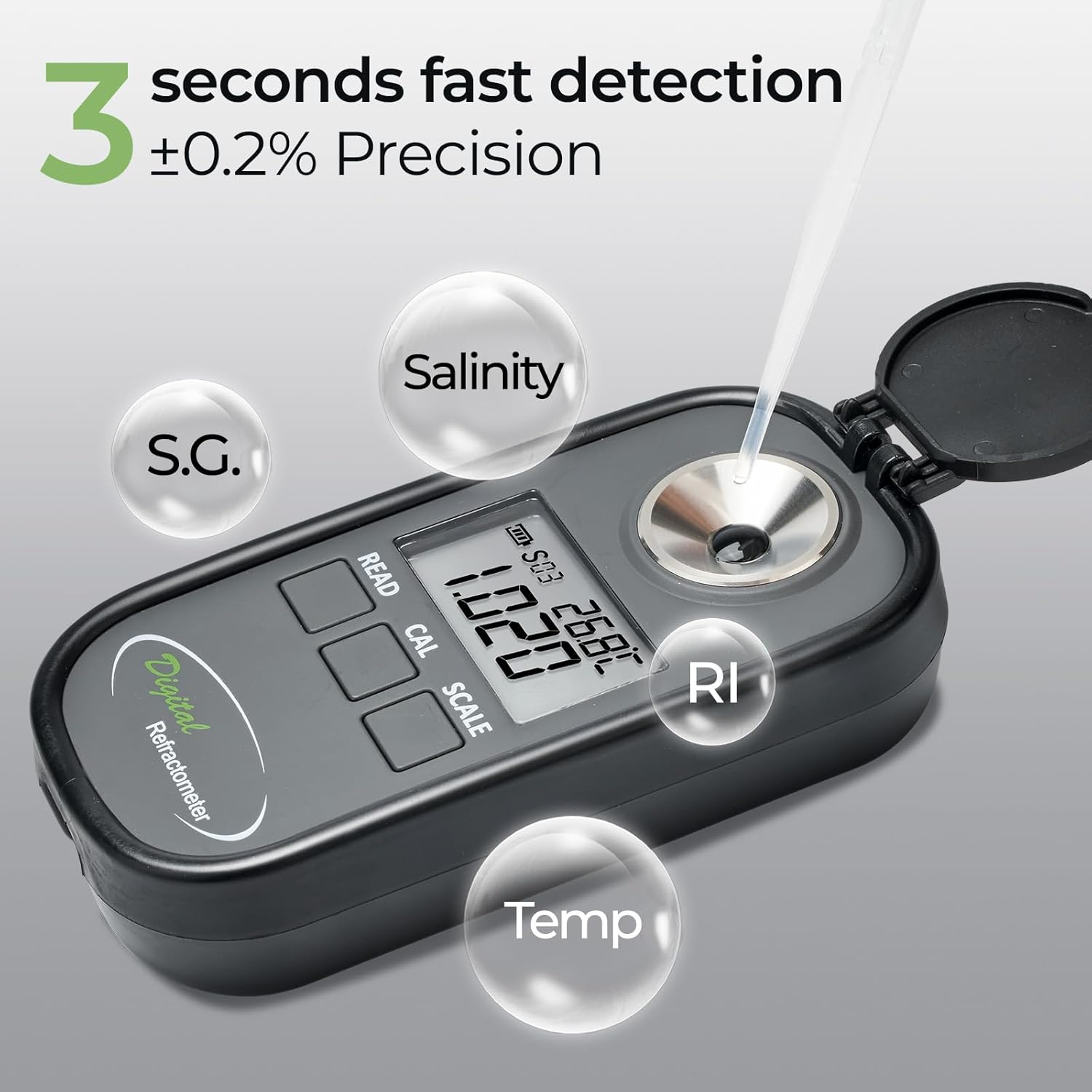 مقياس انكسار رقمي لقياس الملوح - مراجعة Refractometer Salinity وسعره