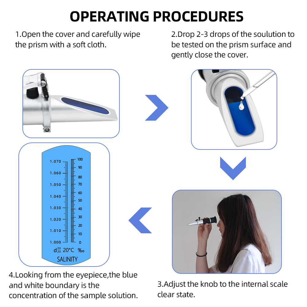 مقياس انكسار الملوحة 0-10% 1.0 - مراجعة Refractometer Salinity وسعره