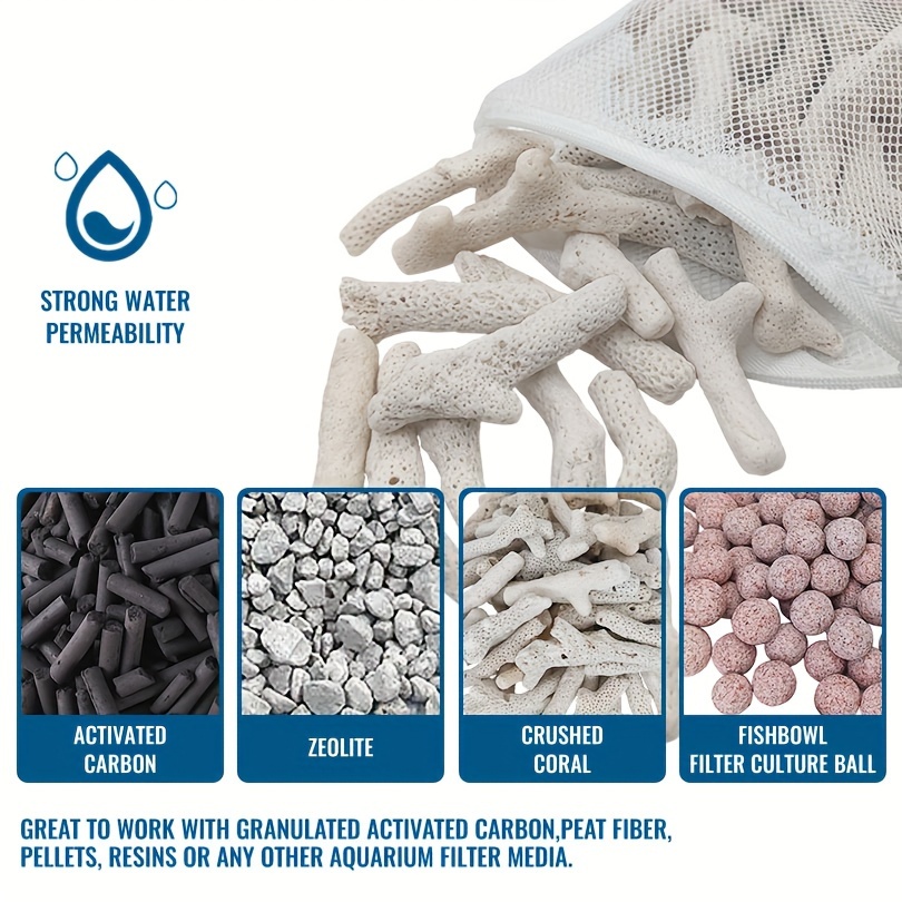 أكياس وسائط مرشحة بسحاب قابلة  - مراجعة Marine Aquarium Filter Media وسعره